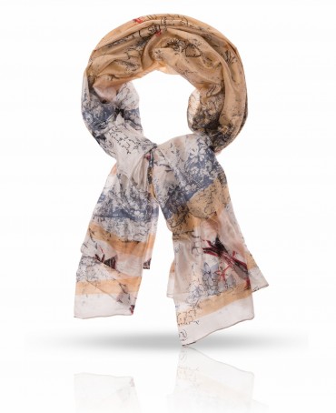 Палантин Женский SN-VINTAGE.BIRD/WHITE